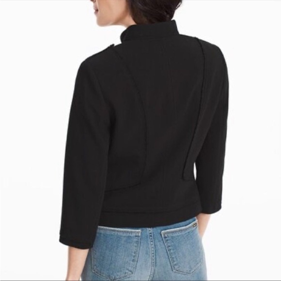 ⭐️NEW⭐️White House Black Market Black  Asymmetrical Zip Moto BikerJacket Blazer - Picture 3 of 13